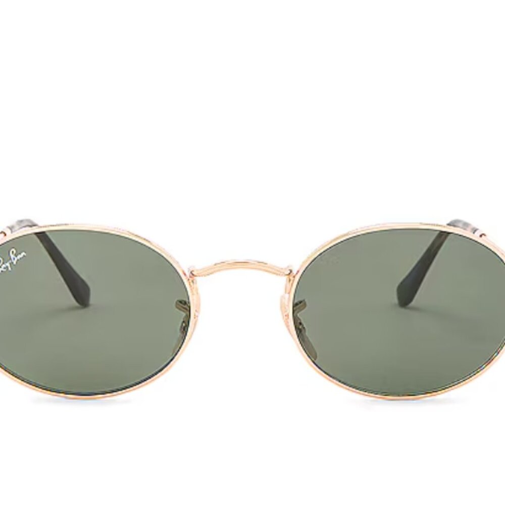 Ray-Ban Oval Flat in Gold & Green Classic